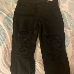 American Eagle high waisted ripped black jeggings